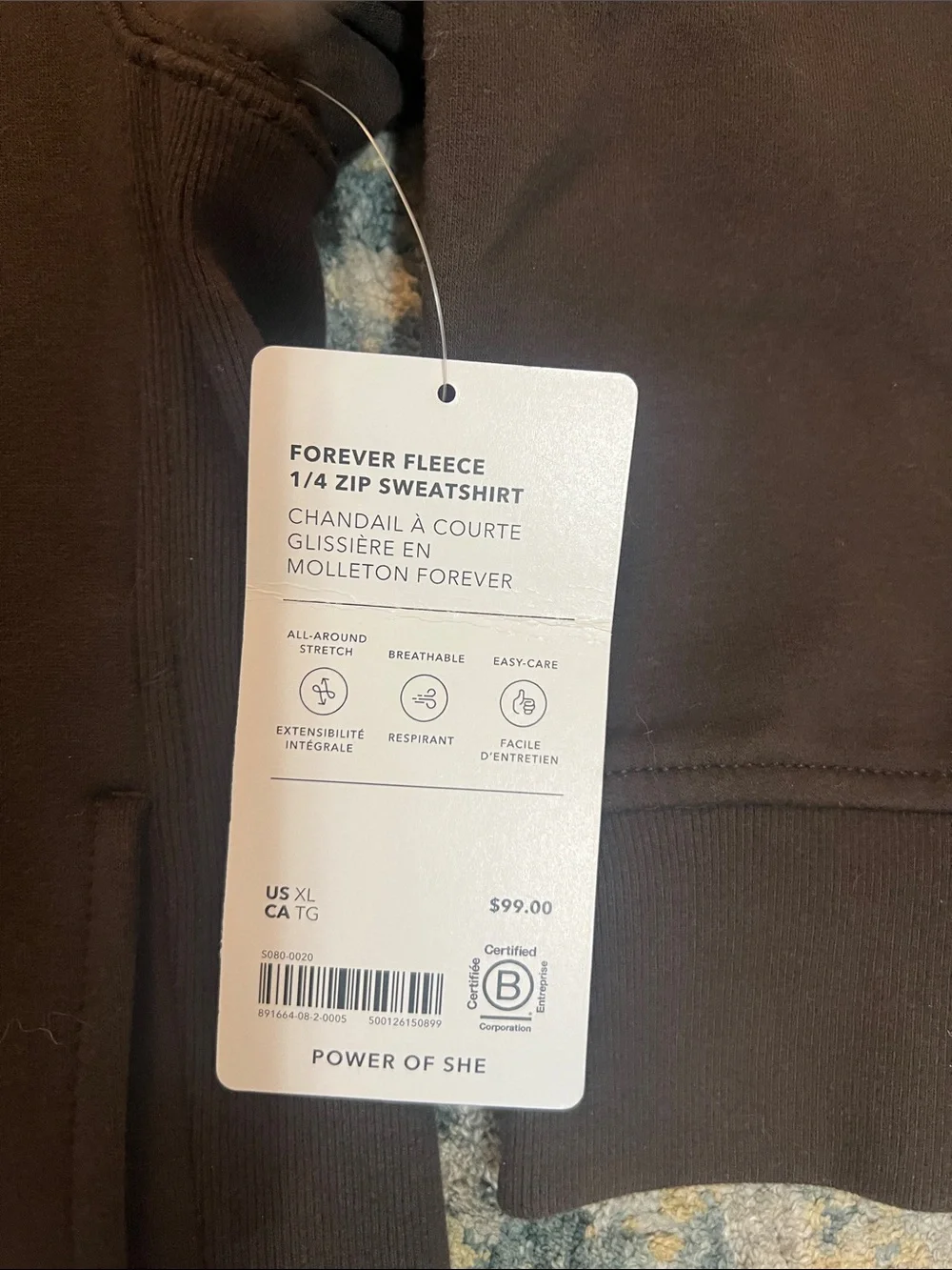 Athleta Forever fleece 1/4 Zip Sweatshirt NWT